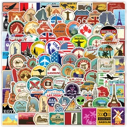 10/50/100pcs World Travel Landmark Graffiti Stickers for Scrapbook Suitcase Water Bottle Phone Laptop Guitar Skateboard Helmet