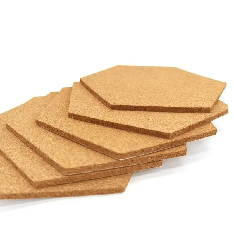 5PCS 코르크 게시판 자체 접착 육각형 코크 보드 사진 벽 장식 DIY 사무실 게시판 코크 보드