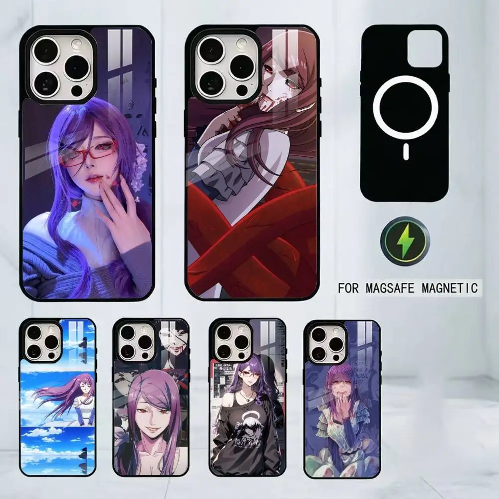 

Tokyo Anime Ghoul Kamishiro Rize Phone Case For iPhone17,16,15,14,13,12,11 Plus,Pro Magnetic For Magsafe Wireless Charging