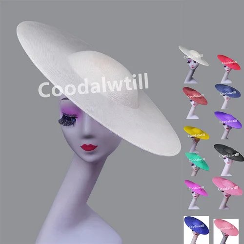 Tocado grande con Base de 40cm de diámetro para mujer, tocado de boda, sombrero Derby grande, accesorios para el cabello DIY, tapa superior grande