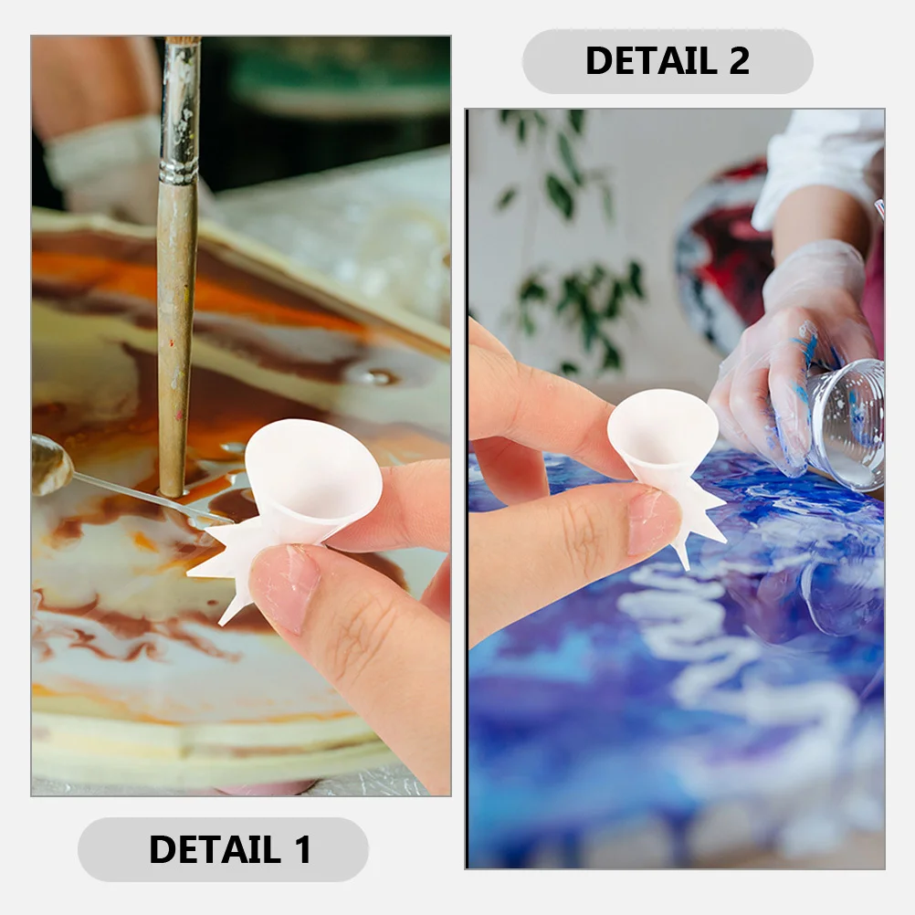 

6 Pcs Paint Funnel Cups Oil Double-layer Diy Plastic Pouring Split Painting Accessories