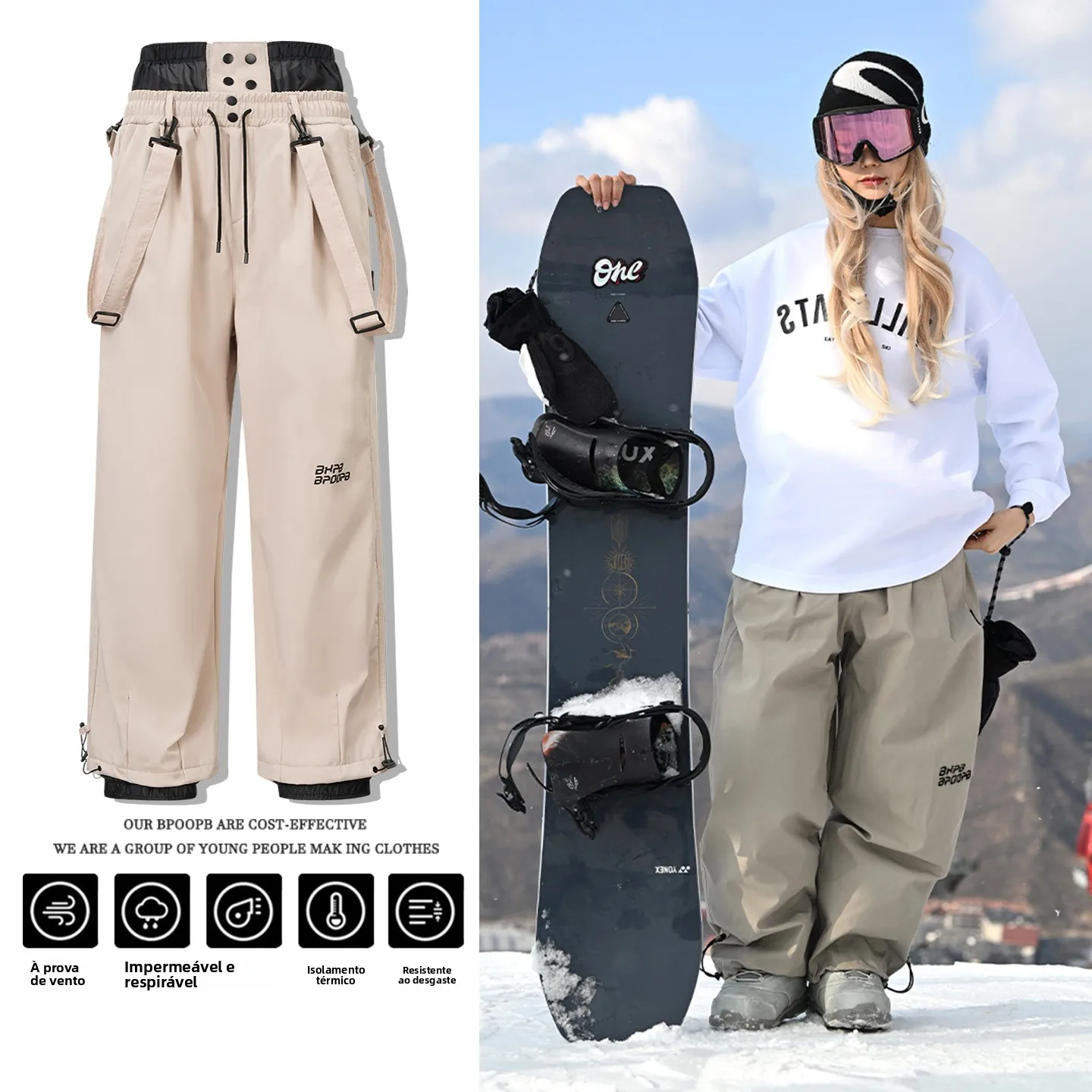 unisex-snow-pants-skiing-bib-trousers-windproof-waterproof-warm-fleece-lined-double-board-single-board-outdoor-snow-pants