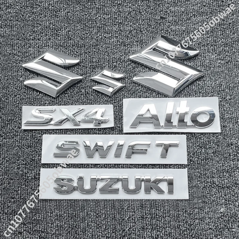 Para suzuki SX4 ALTO SWIFT ABS cromo negro Logo emblema letras Stiker insignia para maletero de coche accesorios de piezas de automóvil plata