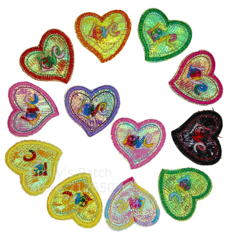 جديد وصول 10 قطع شرارة القلب المطرزة بقع الحديد على عزر الملابس قبعة حقيبة الحذاء زين التطريز التبعي JL diy