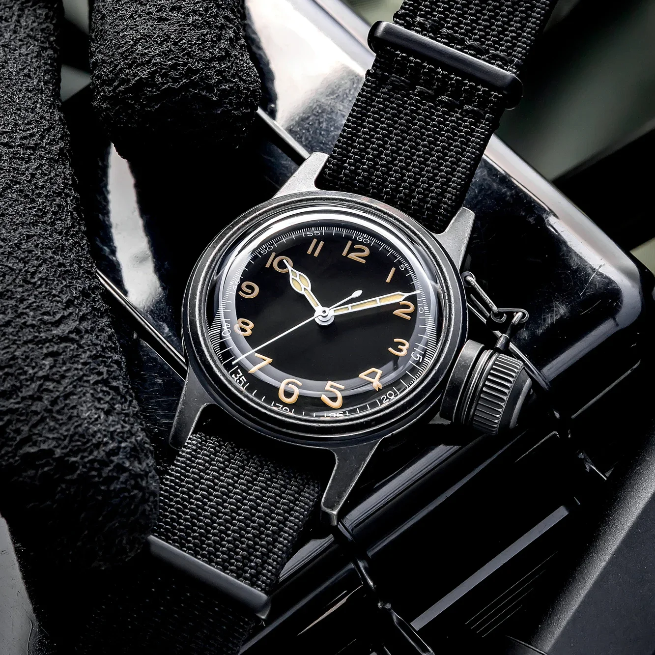 THORN SHY031 PVD Watch For Men 36MM Diameter NH35 Movement Automatic C3 Super Luminous 200M Waterproof Retro Military Watches