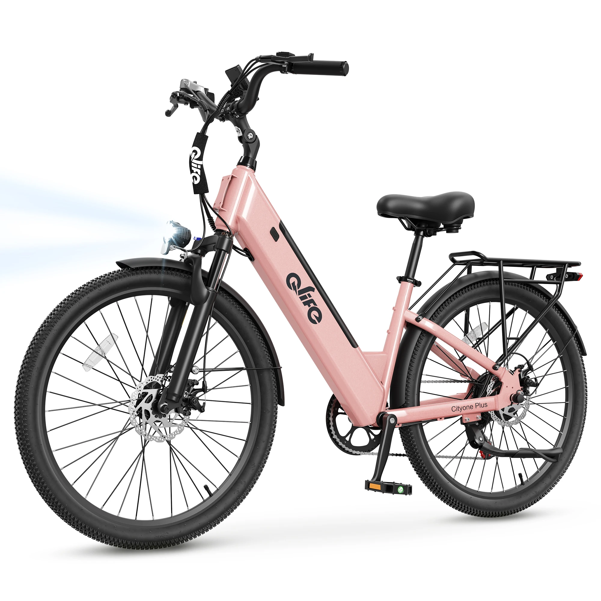 Qlife Cityone Plus St Electric Bike for Adult, Peak 1500W Motor 48V 15Ah Battery, 28MPH 80 Miles, 26“ Step-Thru Electric Bicycle, 7-Speed Commute E-Bike image 5