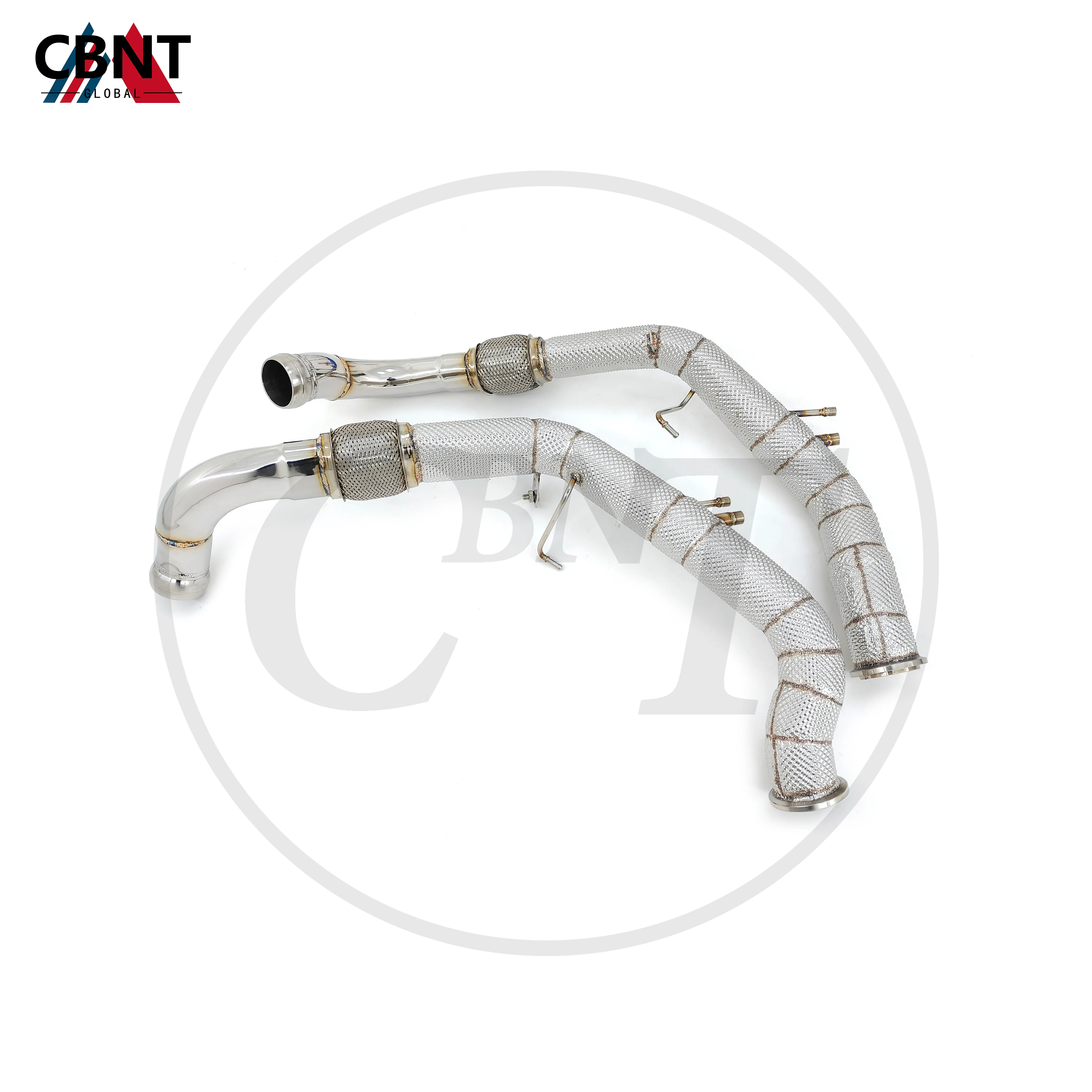 Tubo di scarico CBNT per Porsche Panamera 971 2.9T 4.0T 2019-2023 tubo anteriore di scarico con scudo termico SS304 Tuning sistemi di scarico