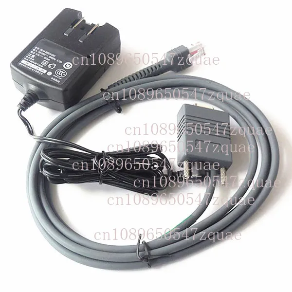 6FT RS232 Serial Cable & AC Power Adapter for Motorola Symbol LS2208 Scanner