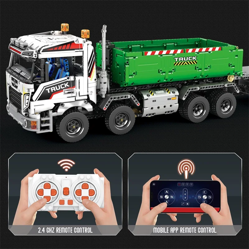 テクニカルトラッククレーン車両ビルディングブロック、フックリフティング、カートレーラー、牽引モデルレンガセット、子供のおもちゃギフト、2852個