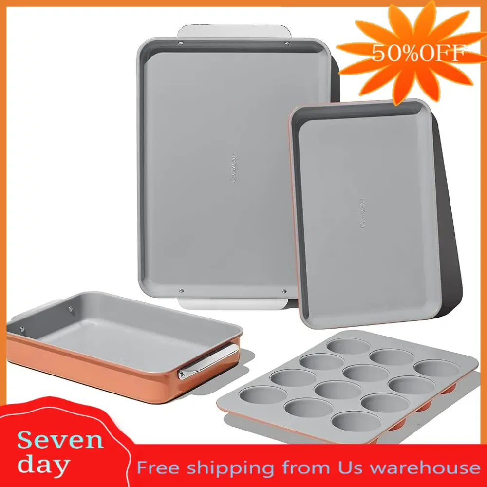 

Cooling Rack Silicone Molds Assorted Baking Pans Nonstick Ceramic Bakeware Set (5 Pieces) - Baking Sheets Mold Pastry Kitchen