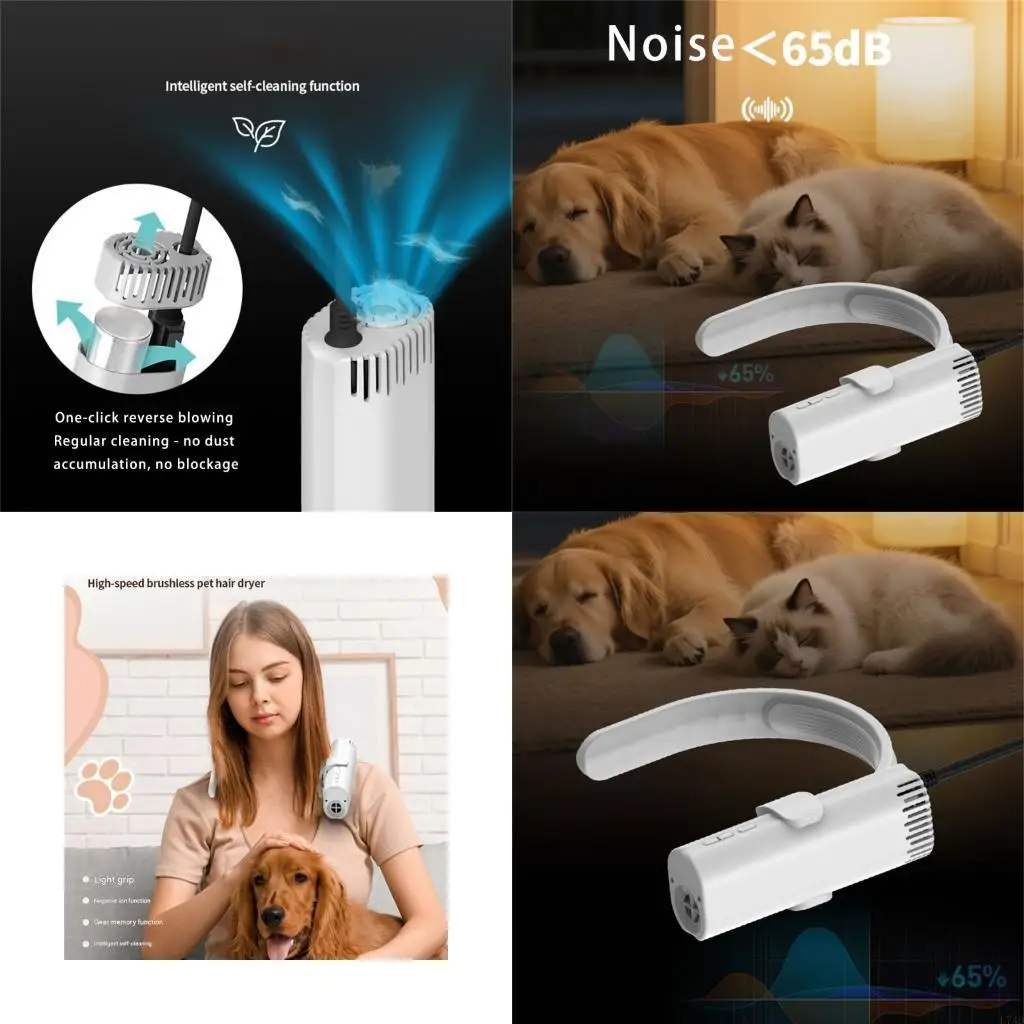 

L74D Быстросохнущая насадка для ухода за домашними животными, носимый план, теплая функция безопасности для густых волос