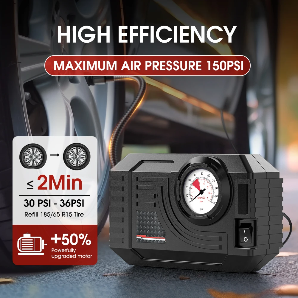 Carsun Mini Convenient Entry-Level Car Air Pump Night Lighting Mechanical Car Tire Inflator