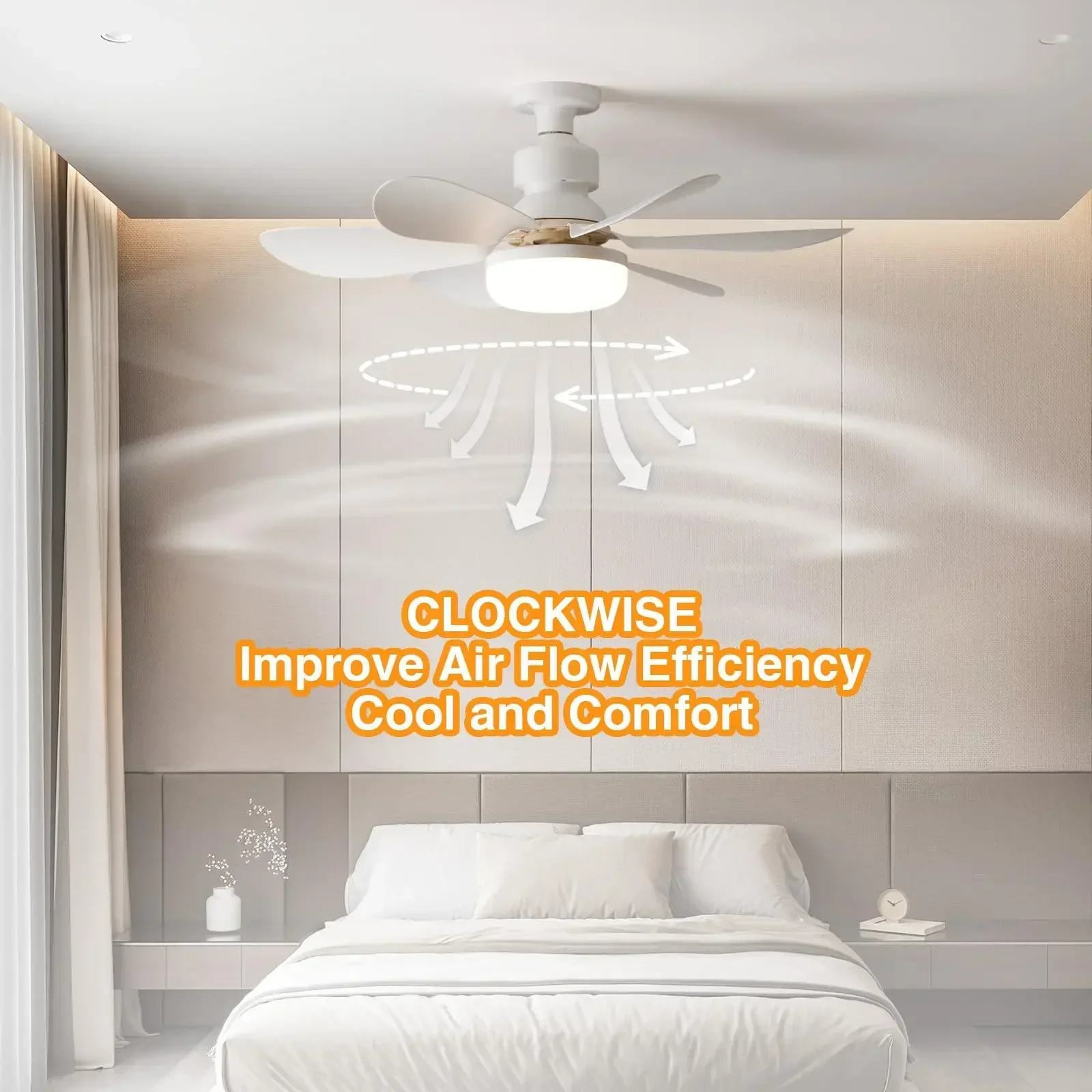 40W Ceiling Fan Light E27 With Remote Dimming Function LED Fan Light Suitable For Living Room Study And Home Use 85-265V