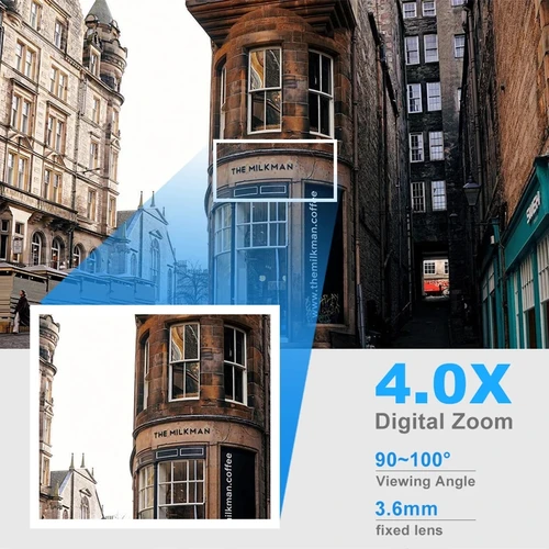 Imagen 2 del producto Cámara PTZ de vigilancia de seguridad inalámbrica de 8MP, Wifi IP, cámaras con Zoom 4X para exteriores, seguimiento humano AI, Audio bidireccional, cámara nocturna HD a Color