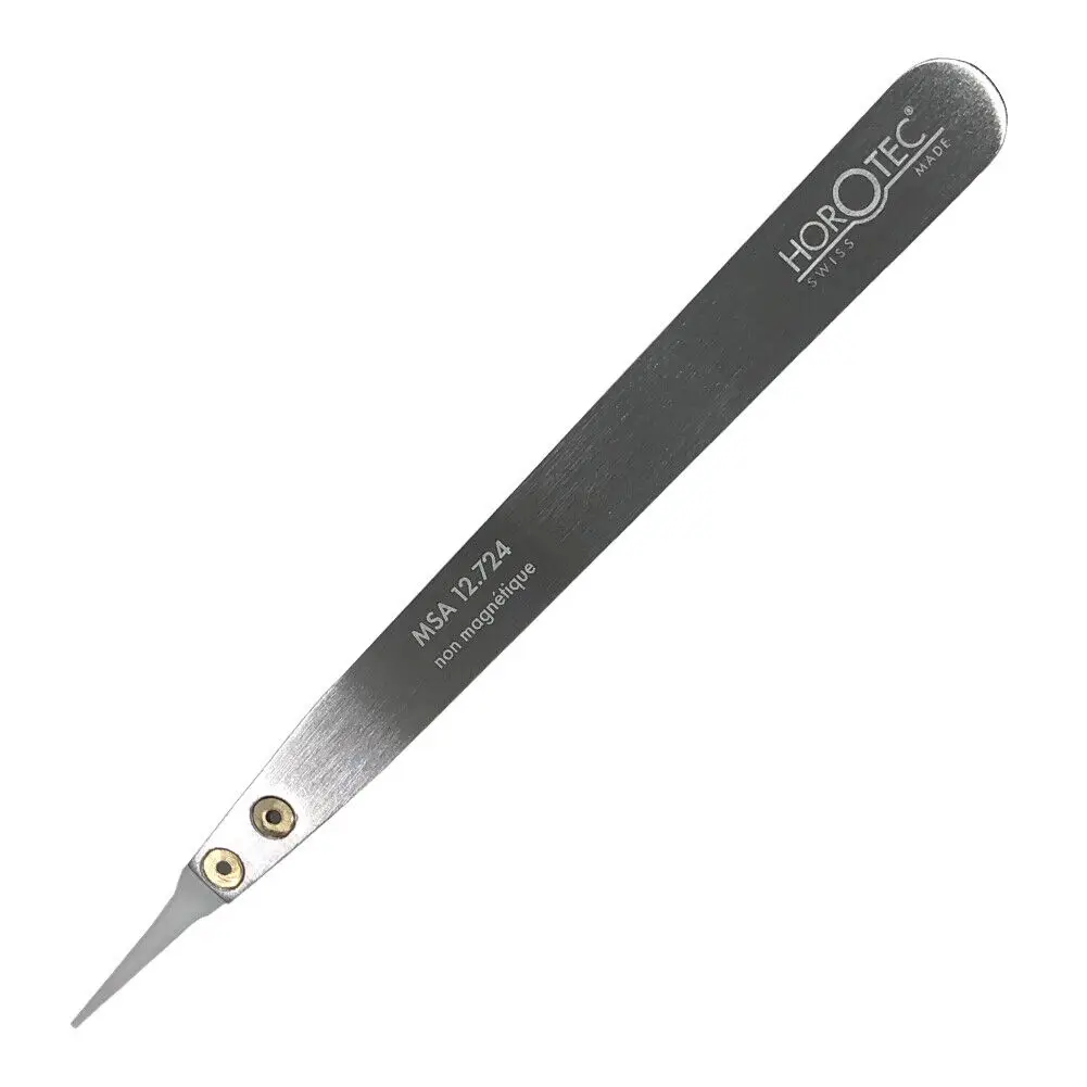 Horotec MSA12.724 Aluminium Tweezer with Very Fine White Delrin Soft Tips