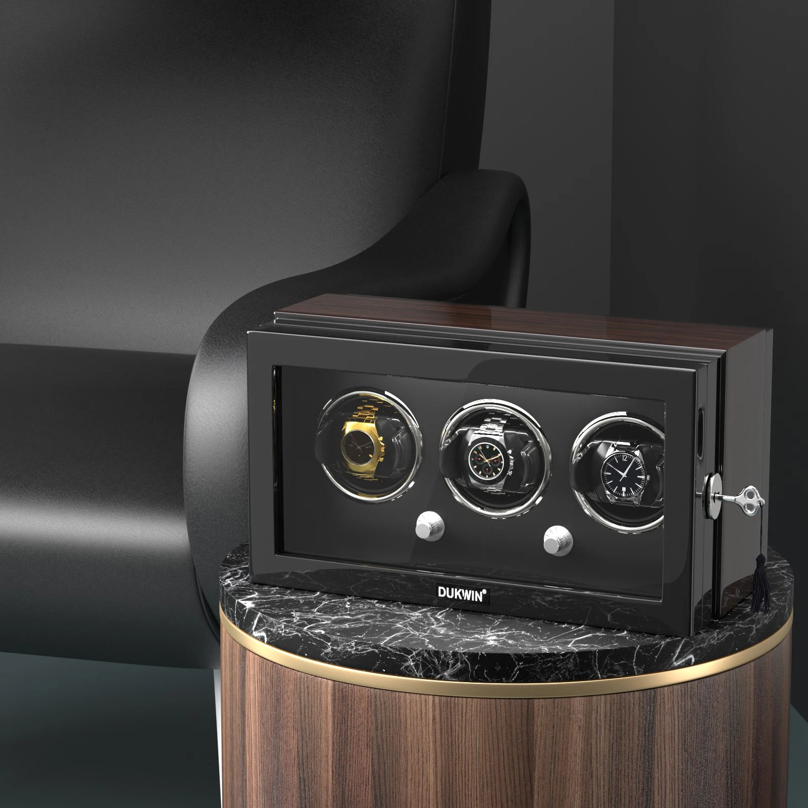 3 Watch Winder for Automatic Watches with Dual Power Supply and Quiet Mabuchi Motor