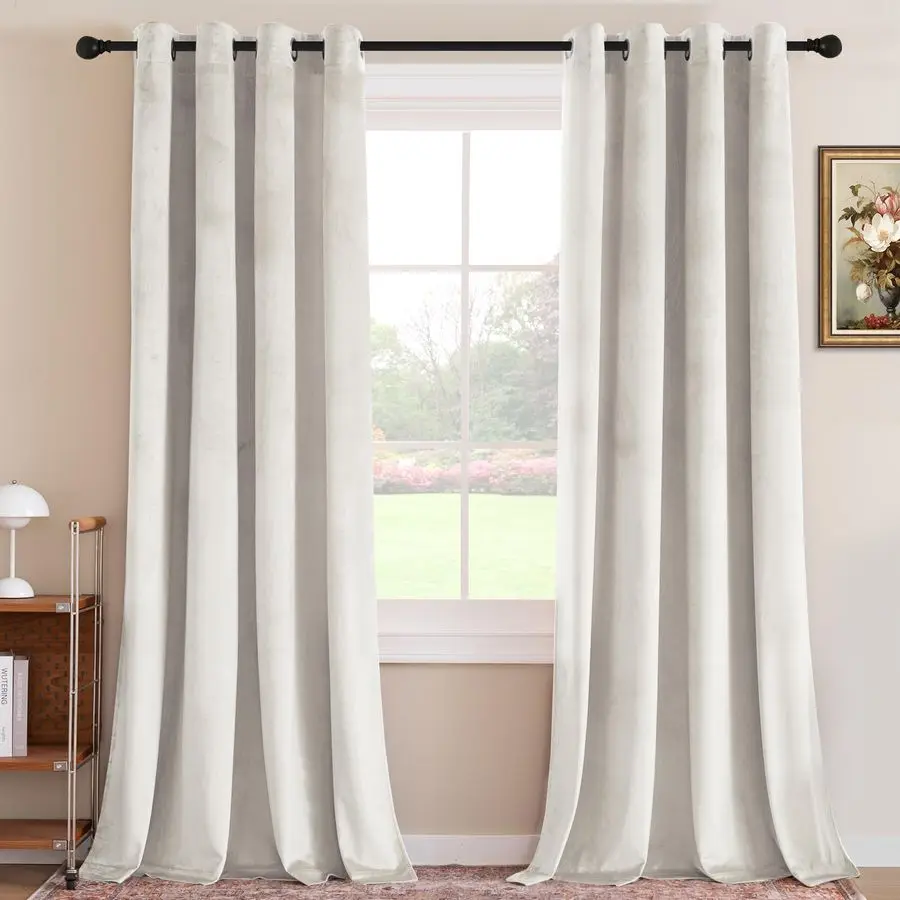 

Velvet Curtains for Living Room 84 Inch Length 2 Panels Thermal Insulated Window Curtains for Bedroom Super Soft Room Darkening