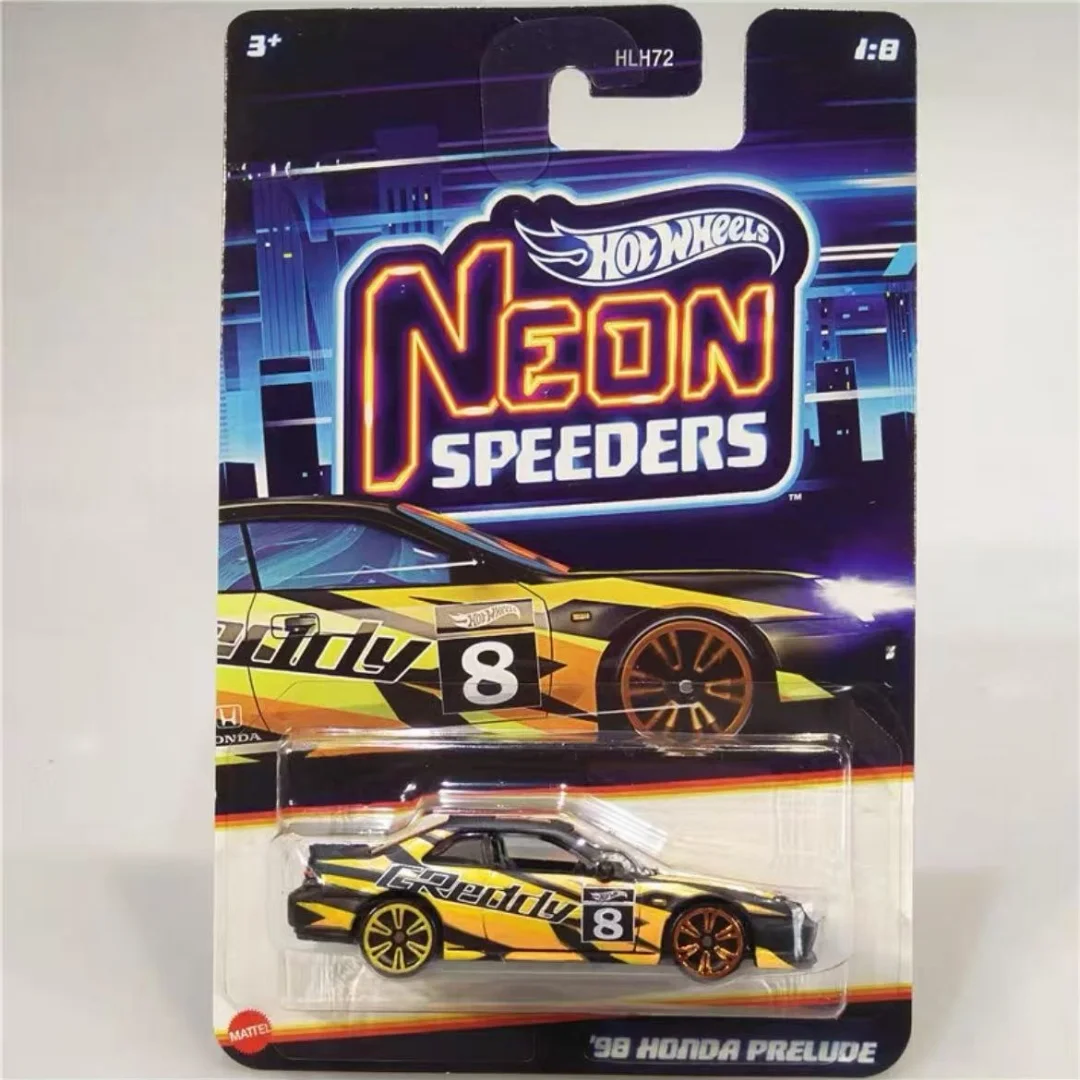 Hot Wheels 2025 Neon Racers Série Cidade Porsche Dodge Volkswagen Compact HLH72 Carros Modelo Brinquedos de Aniversário para Meninos Hot Wheels Presente