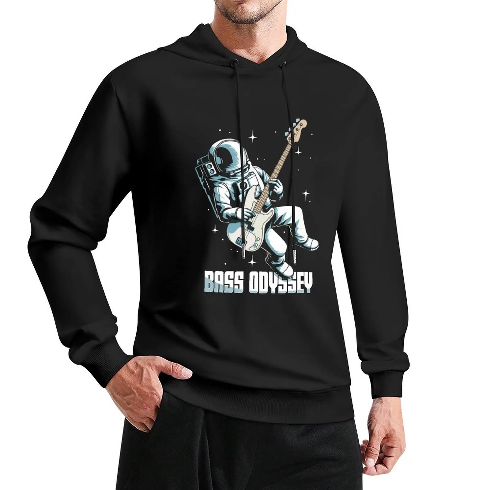 Bass guitar astronaut bass odyssey space for bass player Pullover Hoodie graphic t shirts men oversized hoodie