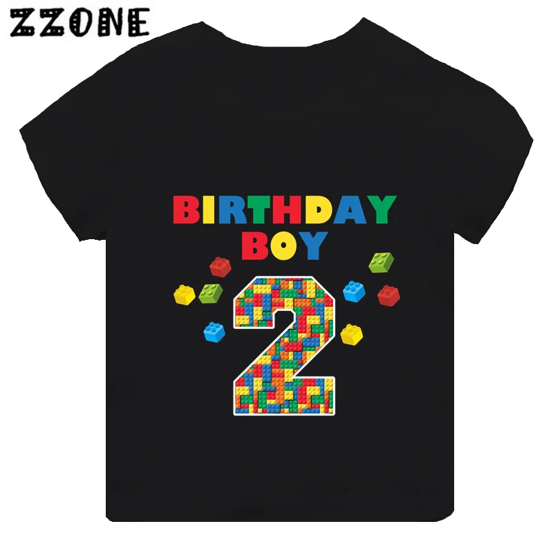 Master Builder Blocks Building Print Funny Boys Clothes 1 2 3 4 5 6 7 8 9 Years Happy Birthday Kids T shirt Baby Girls T-Shirts