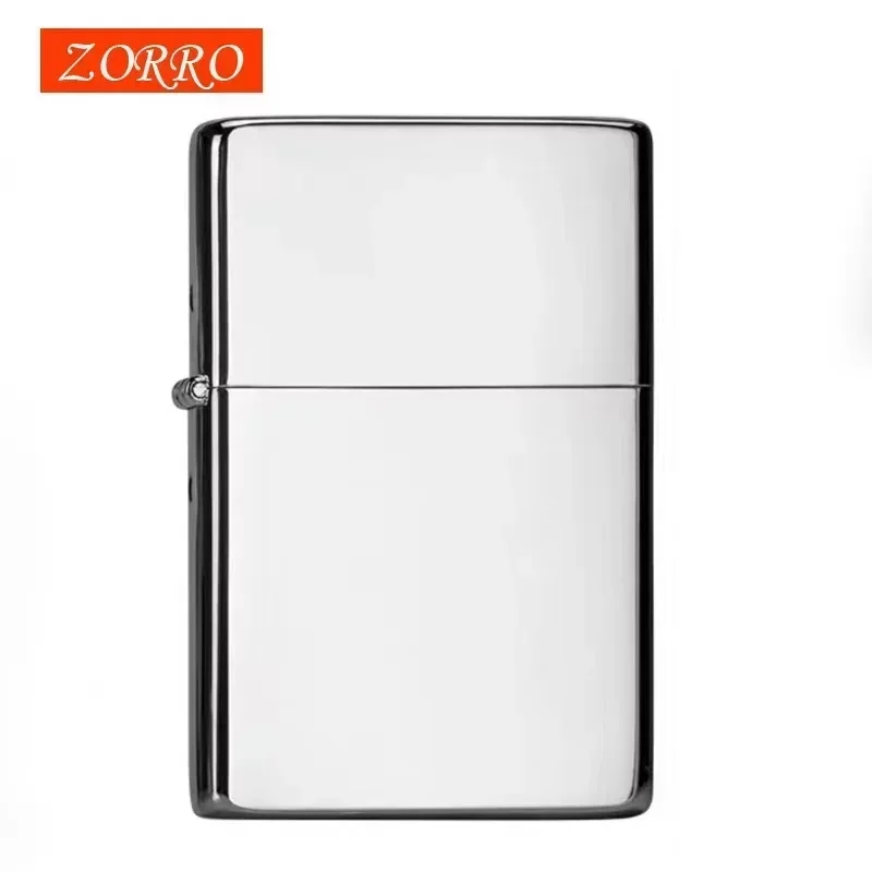 Zorro brass kerosene windproof lighter with personalized creativity, ultra-thin square angle smooth kerosene machine