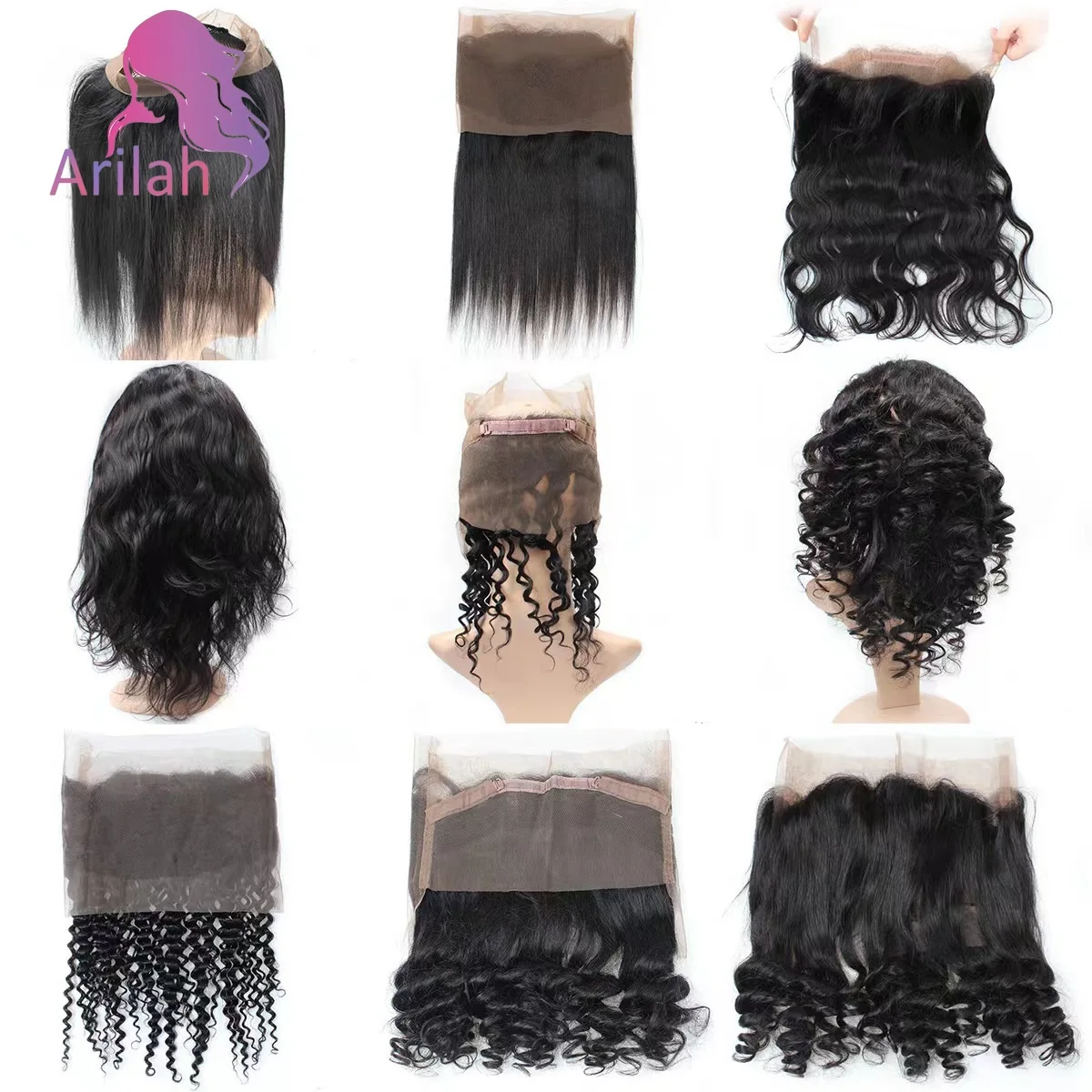 360 Lace Frontal Only Straight Body Wave Deep Curly Human Hair Lace Frontal Transparent Lace Brazilian Virgin Hair Natural Color