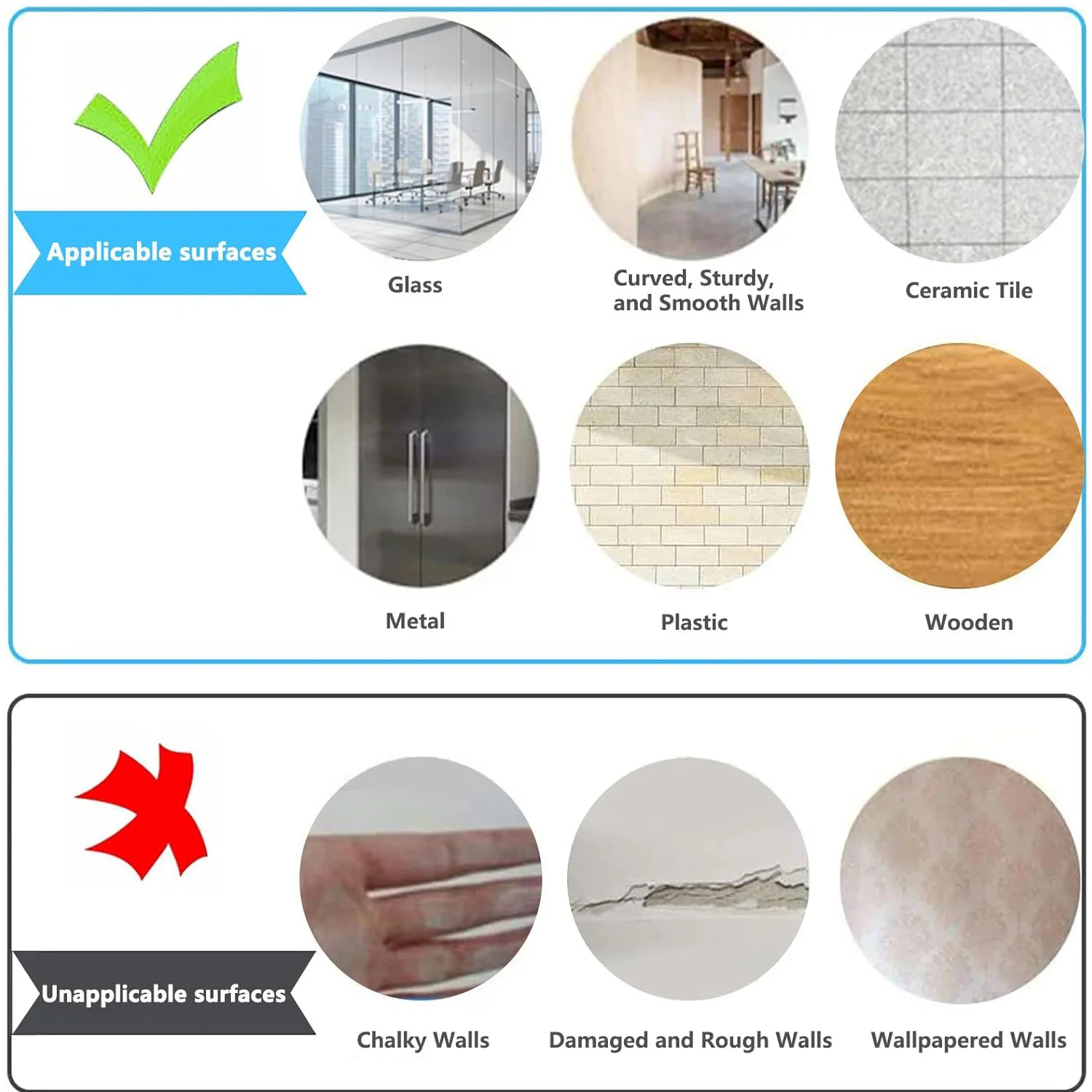 لمستخدم ae200568 لاصق لاصق على اللوحة البيضاء، 72*38 بوصة 2 قطعة للجدار، #4