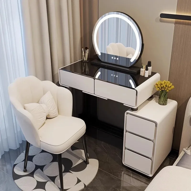 

Modern White Dressers for Bedroom Drawer Unit Space Saving Furniture Set With Mirror Makeup Table Holder Tricks Vanity Chair