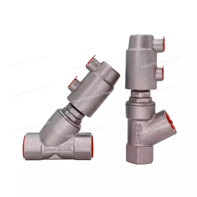 Stainless Steel Industrial Pneumatic Angle Seat Valve – Y-Type High-Temp Steam Valve with Multi-Connection Options