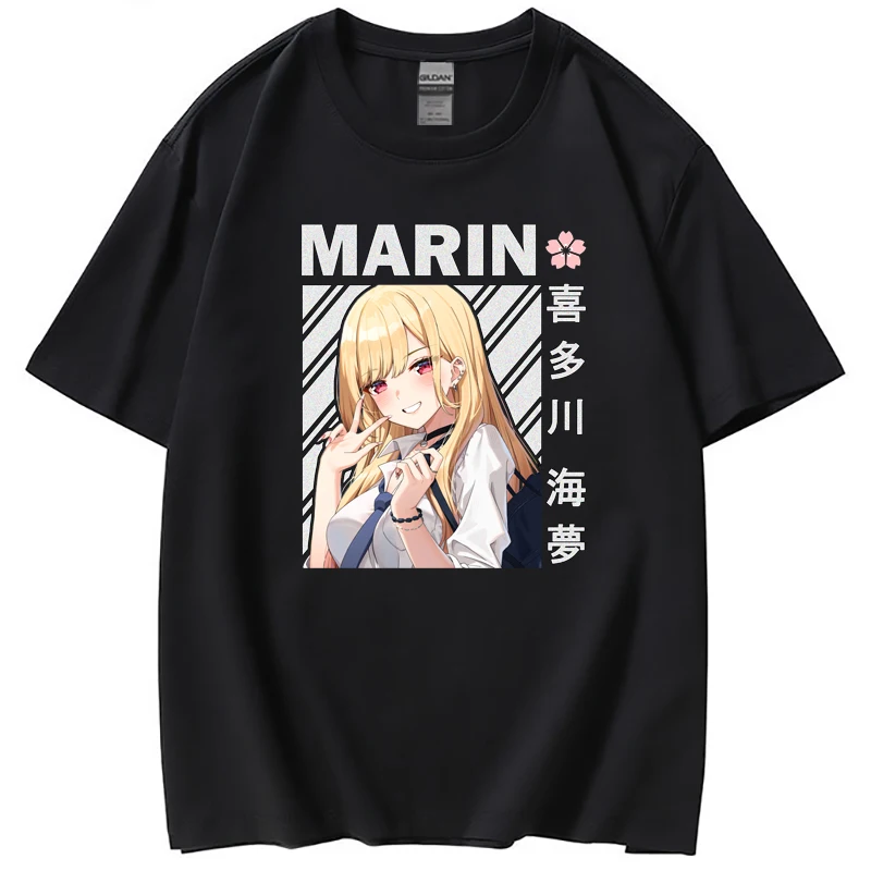 Japan Anime My Dress-Up Darling Kawaii Kitagawa Marin Print Short Sleeve T Shirt Harajuku Fashion Summer Casual Women T Shirt