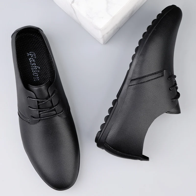 Men's daily casual leather shoes driving shoes new four-season general Doudou men's shoes outdoor lazy one pedal