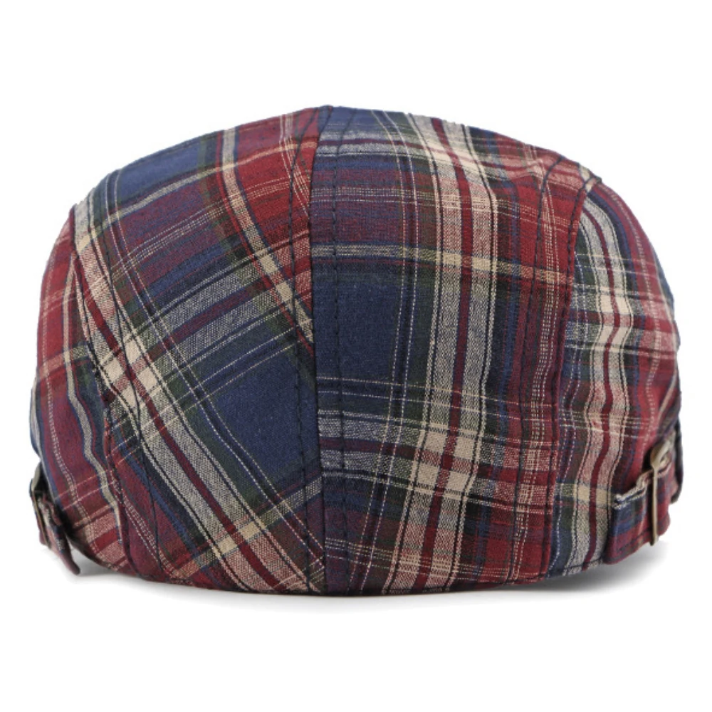 HT4376 Berets Men Women Vintage Plaid Beret Cap Male Female Adjustable Flat Cap Retro Spring Summer Cap Beret Hats for Men Women