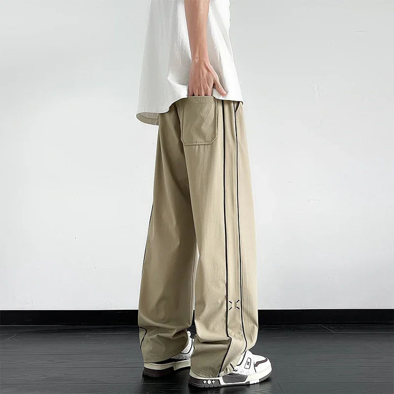 LIBIELIY Zomer heren Joggingbroek Wijde Pijpen Rechte Ijs Zijde Koelbroek Big Size 8XL 7XL 6XL Sportkleding Loose Fit Track Trouse