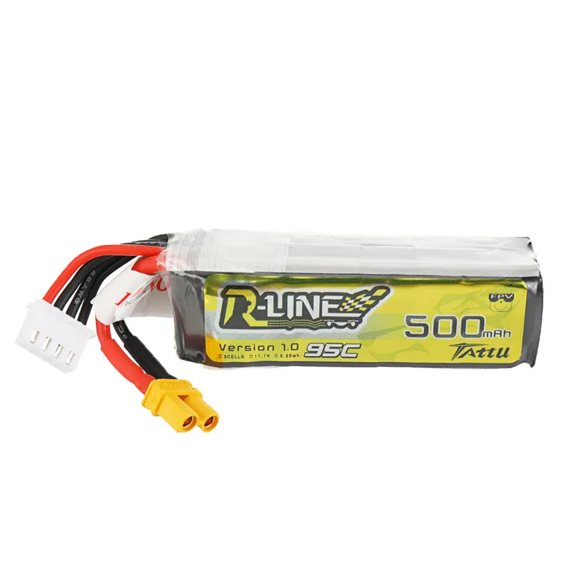 Gens Ace Tattu R-Line 1.0 LiPo Rechargeable Battery 500mAh 95C 1S 2S 3S1P for RC FPV Racing Drone Quadcopter