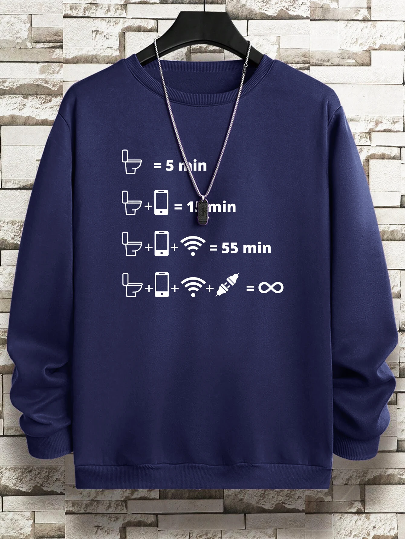 

Toilet Phone Sign Printing Men Hoodie Loose Comfortable Crewneck Sweatshirt Autumn Fleece Warm Pullover Man Women Streetwear