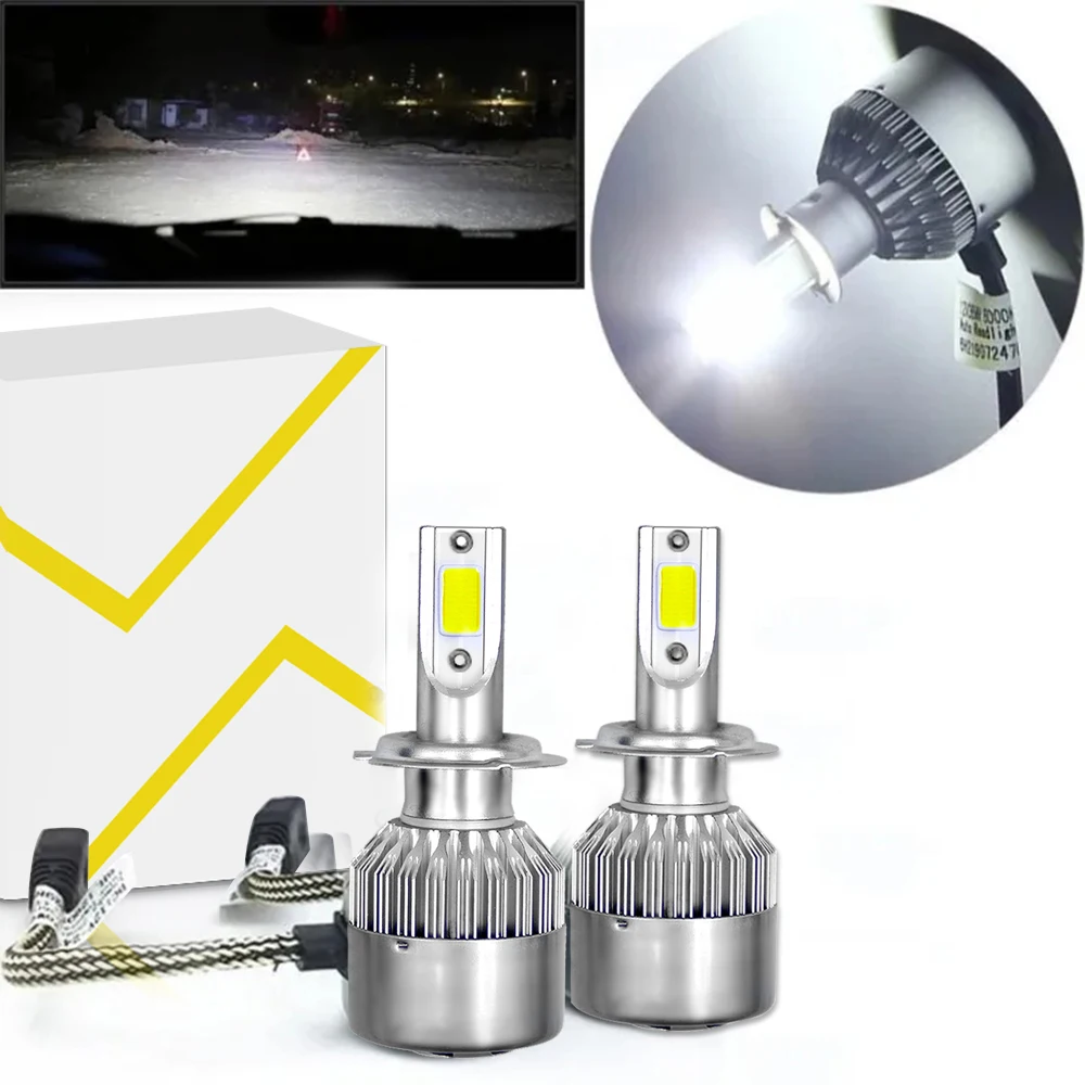 

2x H11 LED H7 Car Headlight H4 Hi/Lo H1 H3 H8 HB3 HB4 9005 9006 H9 Bulbs 9007 H13 880 Auto Fog Lamp 6000K COB with Cooling Fan