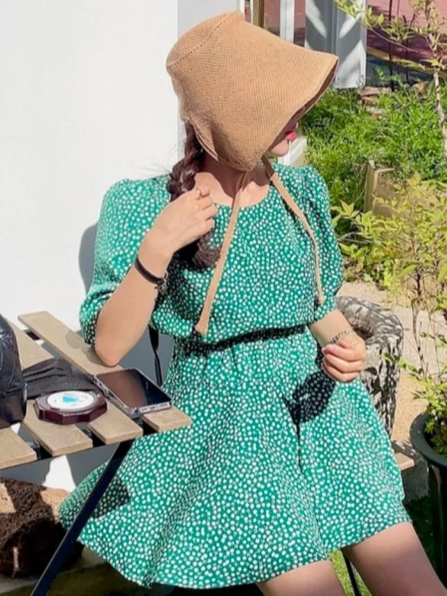 Ele Summer Floral Print Dr with Inner  Pants Versatile Sweet And Sal Sle Quali Fabric Chinese Manufacturer