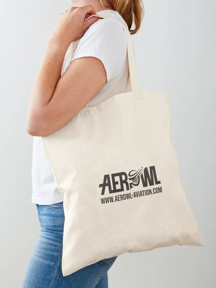 

Aerowl logo with web address in black Tote Bag tote bag woman bags woman 2025 woman shopping bag