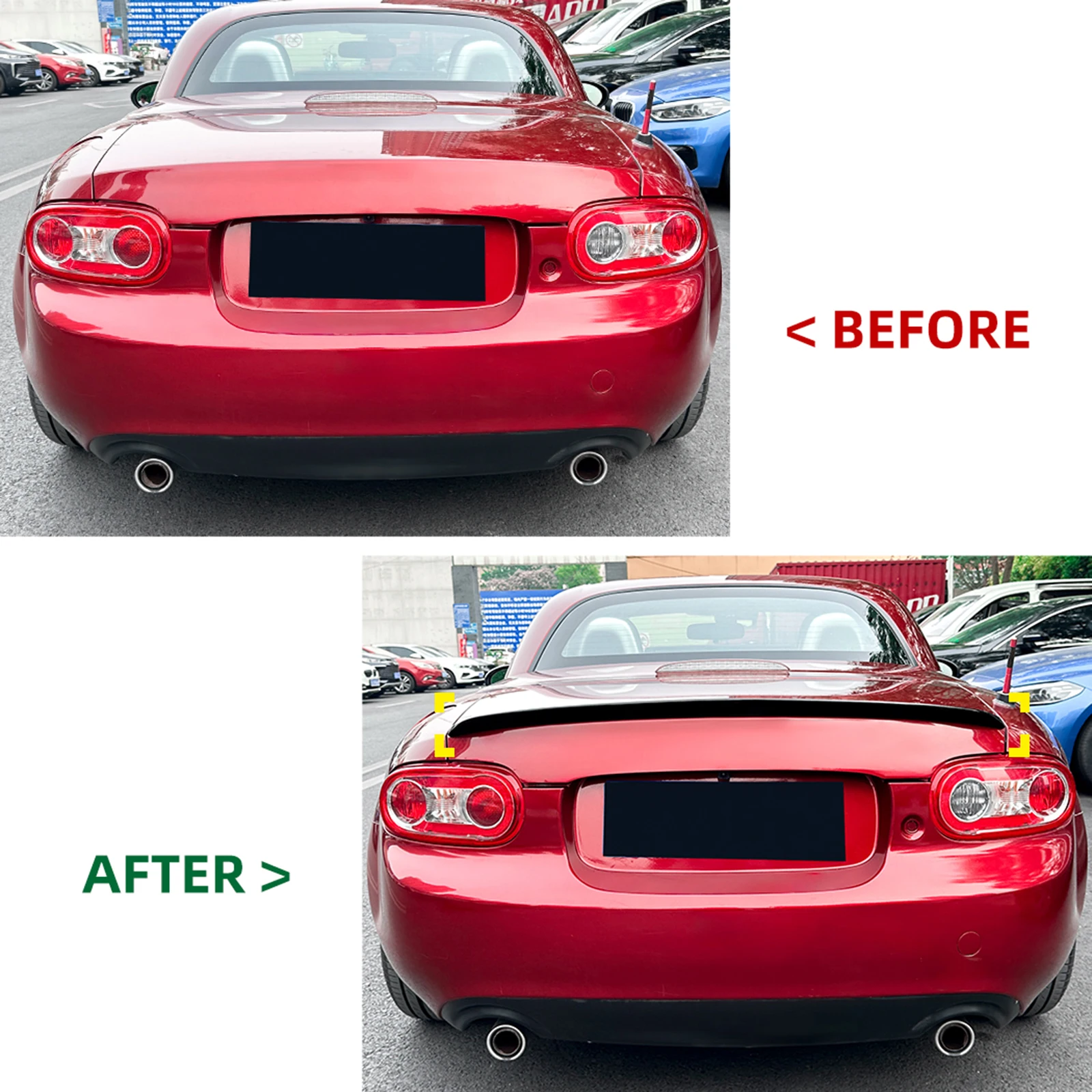 

For Mazda MX-5 NC Miata 2005-2015 Car Rear Trunk Lid Spoiler Extension Wing Lip Boot Wing Spoiler Tail Flap Decklid Trim
