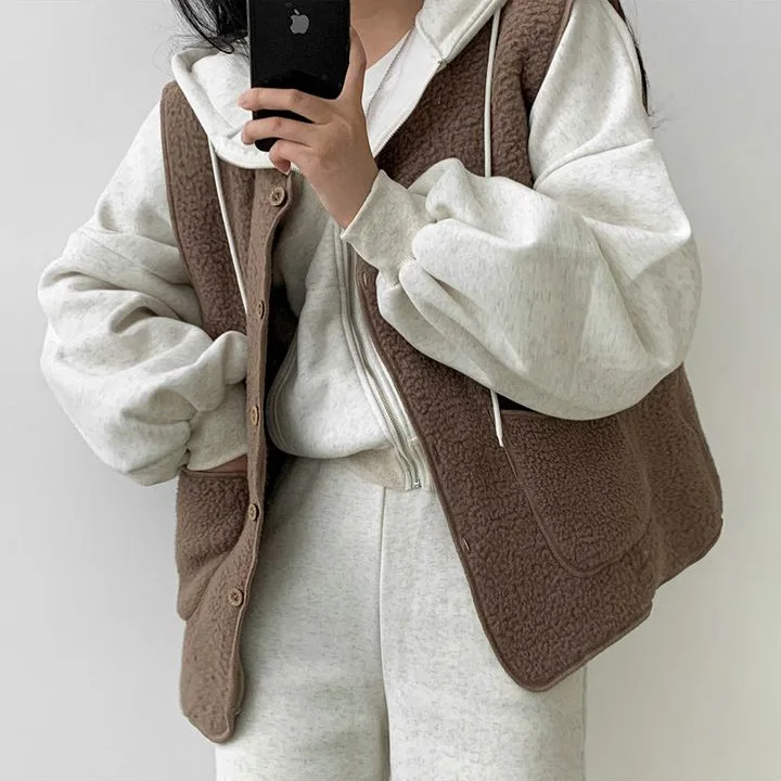 

Ladies Cropped Vests Jackets Fashion Autumn Vest Coat Women Korea Style Sleeveless Casual Loose Woman Vest Lambhair Coat 2023