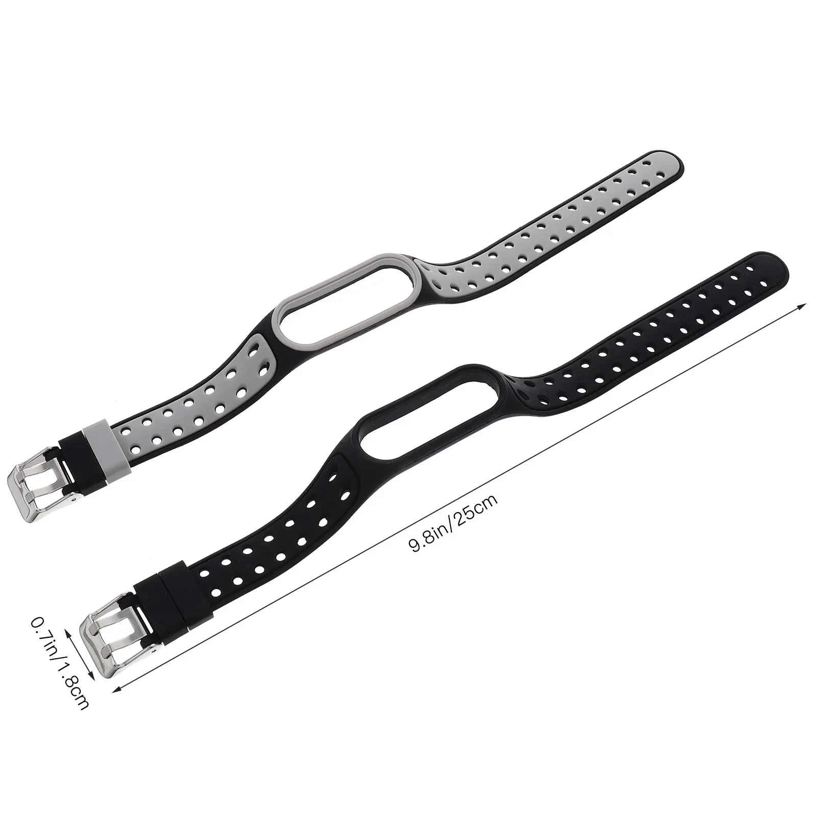 

2 Pcs Smart Watch Wristbands for Men Women Children Universal Sporty Silicone Straps Adjustable Length Fitness Casual Business