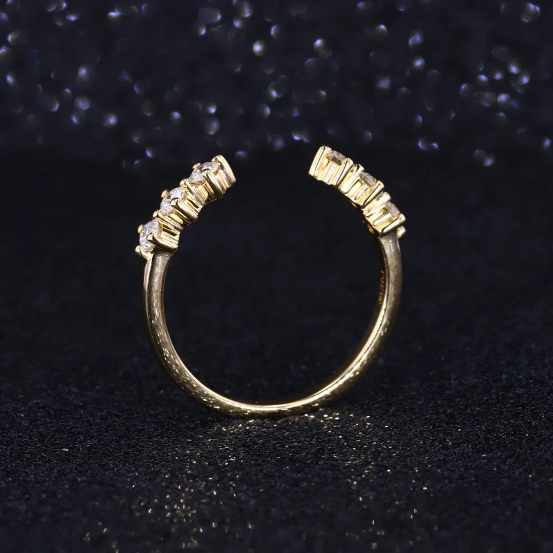 Starsgem Sparkle White Lab Grown Diamond Brillante amarillo 10-18k Oro Pureza Anillos Alianza de boda