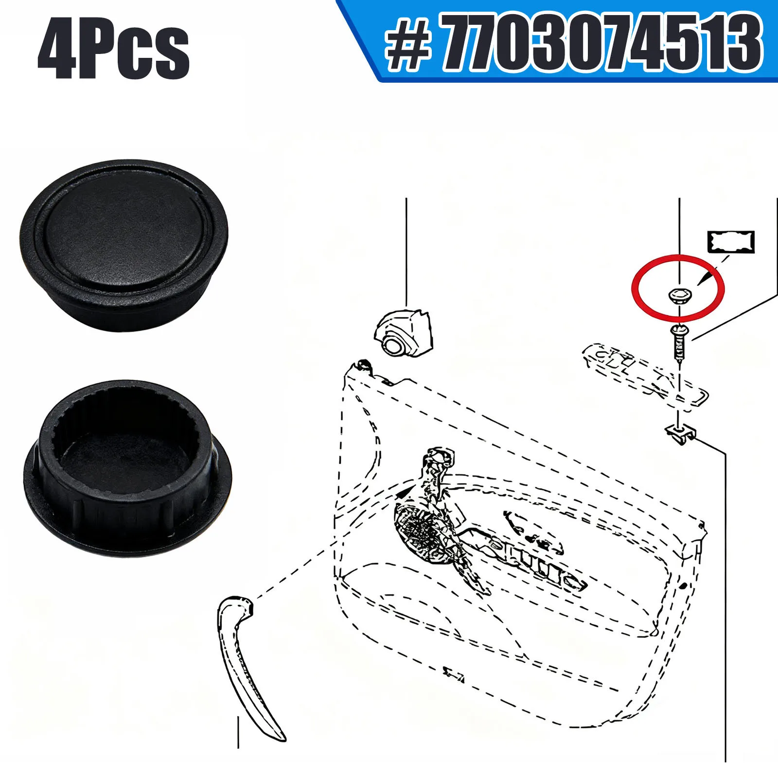 4Pc For Renault Clio Megane Dacia Logan 3 Fluence Grand Scenic Kardian Samsung Twingo Door Handle Storage Box Screw Plug Cap