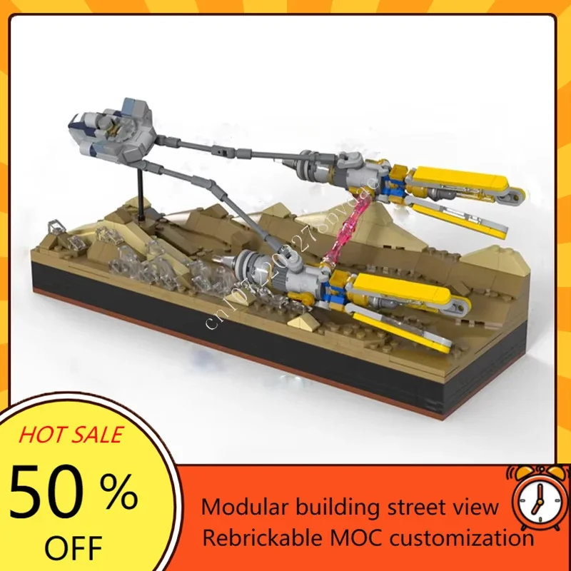 

446PCS Episode I Micro Diorama Pod Racing Space War Weapon MOC SpaceShip Battle Model Building Blocks Model Toys Gift