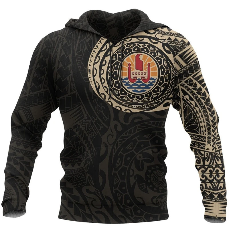 Polynesia Flag Graphic Men's Pullovers 3d Printing Hoodies Casual Male Hooded Sweatshirts Fashion Streetwear New Country Hoody