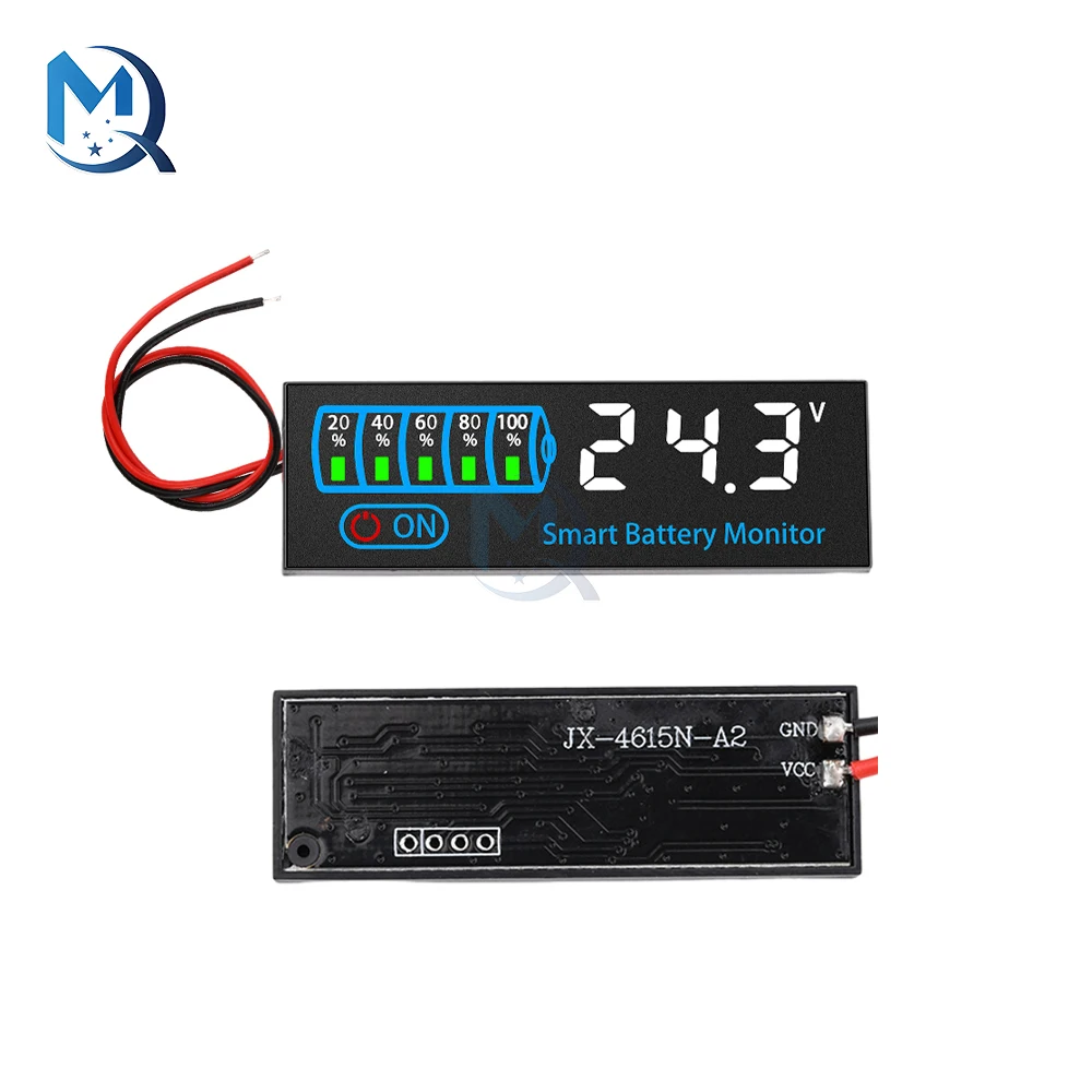 Indicateur de niveau de tension de batterie à LED, 3-14S 1-7S 2-8S, indicateur de charge acide/lithium universel 18650, DC 7-55V