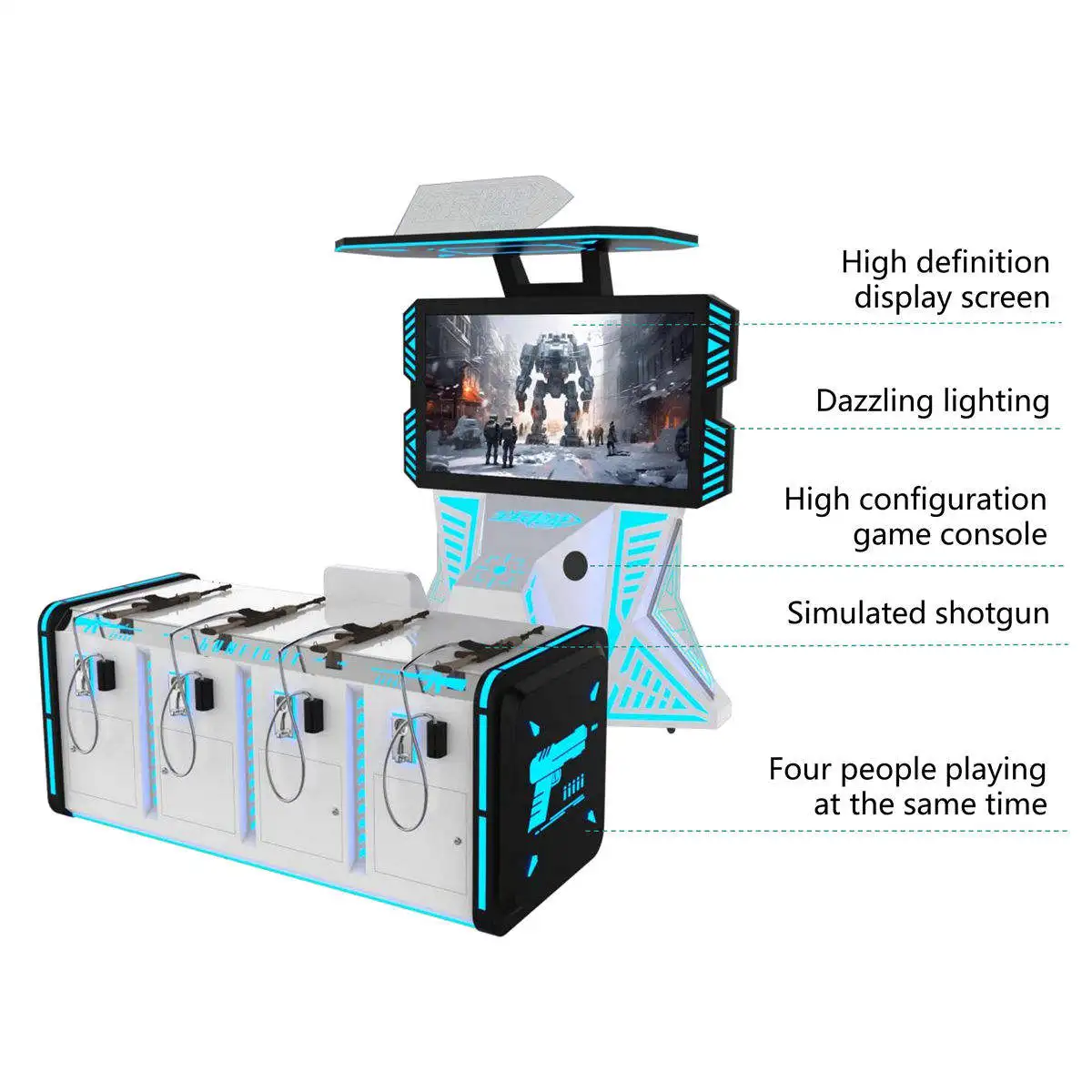 4 Players Coin Operated Shooting Arcade Simulator Game Machine