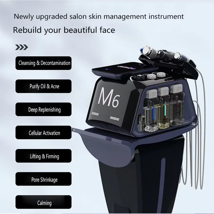 M6 آلة تقشير الجلد المائية آلة العناية بالوجه تبييض البشرة تنظيف الوجه آلة إزالة التجاعيد