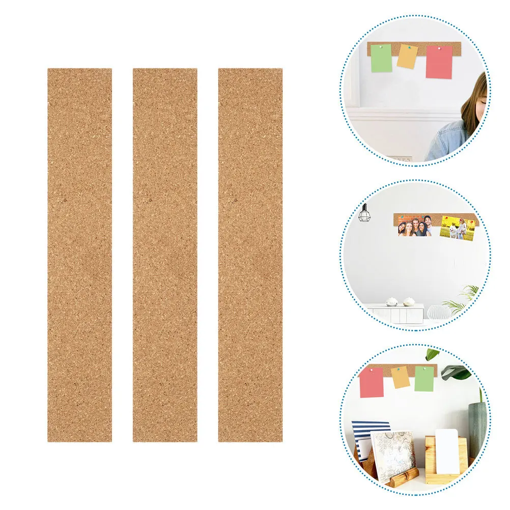 

2pcs Adhesive Bulletin Bars Self-Adhesive Cork Strips For Office Home Cork Board Strips Wall Tiles Message Memo Organizer Strip