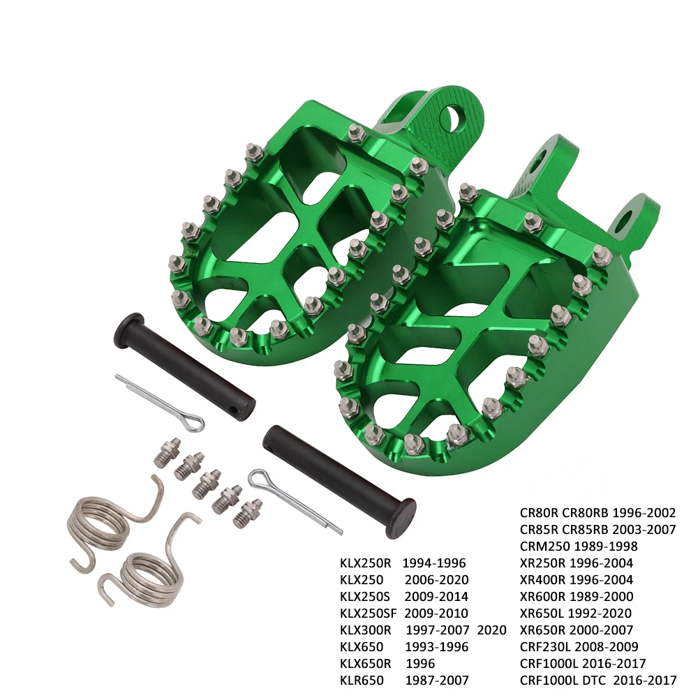 CR80R CR80RB CR85R CRM250 XR250R KLX250R KLX250 KLR650 KLX250S  Foot Pegs Pedals Rests